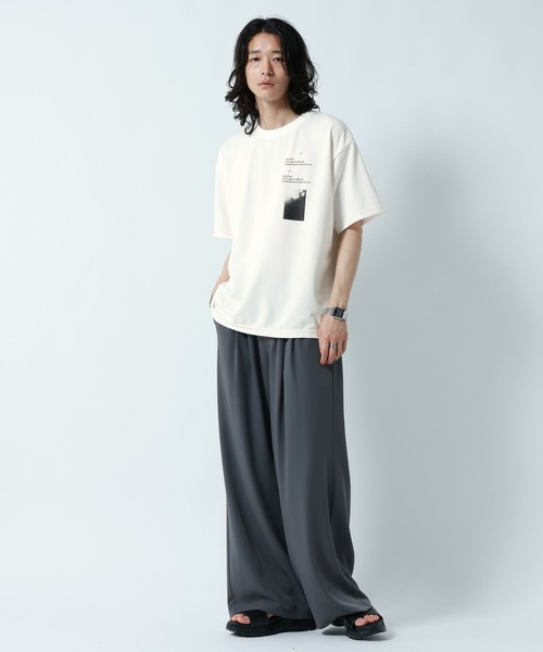 RAGEBLUE（レイジブルー）の「【LUXURY+EASY】DRAPE CREW NECK PHOTO PRINT T-SHIRT/ラグイージーフォトプリントTシャツ（Tシャツ/カットソー・メンズ・グレー/ライトブルー/ホワイト/ブラック・SMALL/MEDIUM/LARGE）」の5枚目の写真