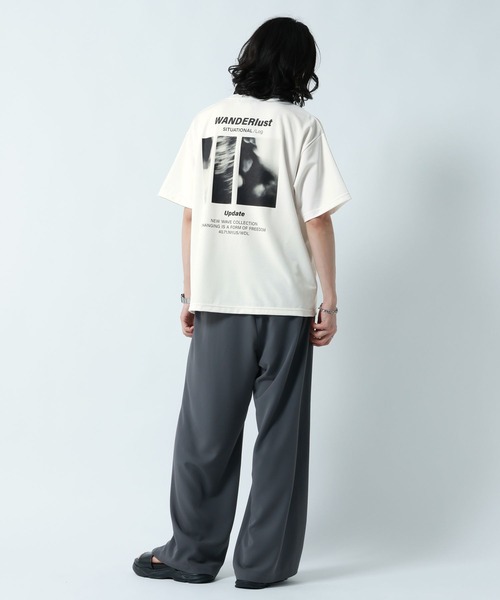 RAGEBLUE（レイジブルー）の「【LUXURY+EASY】DRAPE CREW NECK PHOTO PRINT T-SHIRT/ラグイージーフォトプリントTシャツ（Tシャツ/カットソー・メンズ・グレー/ライトブルー/ホワイト/ブラック・SMALL/MEDIUM/LARGE）」の7枚目の写真