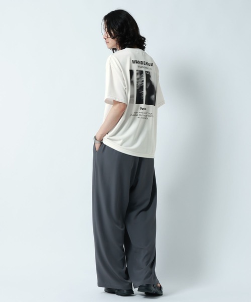 RAGEBLUE（レイジブルー）の「【LUXURY+EASY】DRAPE CREW NECK PHOTO PRINT T-SHIRT/ラグイージーフォトプリントTシャツ（Tシャツ/カットソー・メンズ・グレー/ライトブルー/ホワイト/ブラック・SMALL/MEDIUM/LARGE）」の8枚目の写真