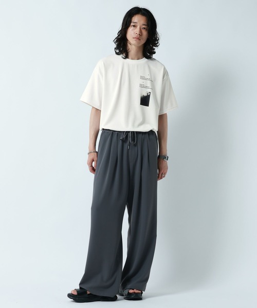 RAGEBLUE（レイジブルー）の「【LUXURY+EASY】DRAPE CREW NECK PHOTO PRINT T-SHIRT/ラグイージーフォトプリントTシャツ（Tシャツ/カットソー・メンズ・グレー/ライトブルー/ホワイト/ブラック・SMALL/MEDIUM/LARGE）」の9枚目の写真