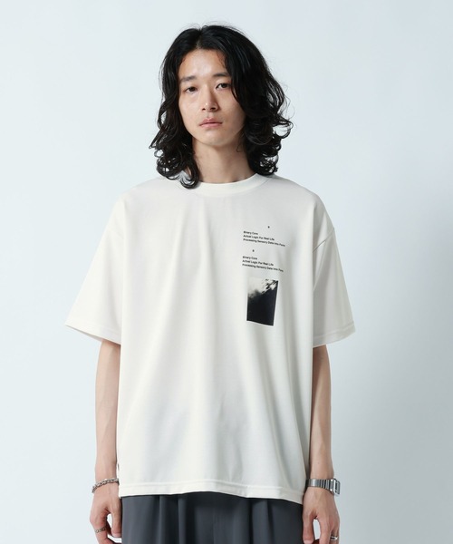 RAGEBLUE（レイジブルー）の「【LUXURY+EASY】DRAPE CREW NECK PHOTO PRINT T-SHIRT/ラグイージーフォトプリントTシャツ（Tシャツ/カットソー・メンズ・グレー/ライトブルー/ホワイト/ブラック・SMALL/MEDIUM/LARGE）」の11枚目の写真