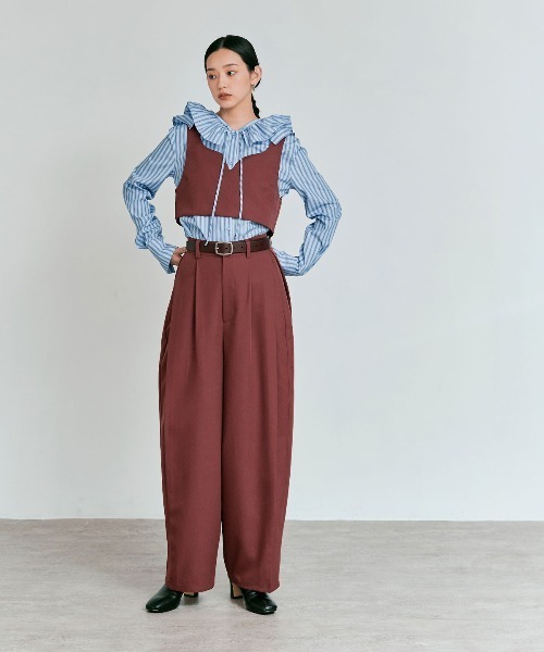 W:Huku(フーク)の「【新色】【W:Huku / ストレッチソフトツイル】コクーン スラックス / Stretch Soft Twill Cocoon Slacks(スラックス・レディース・レッド系その他/グレー/ベージュ/ブラウン/ブラック・FREE)」の21枚目の写真