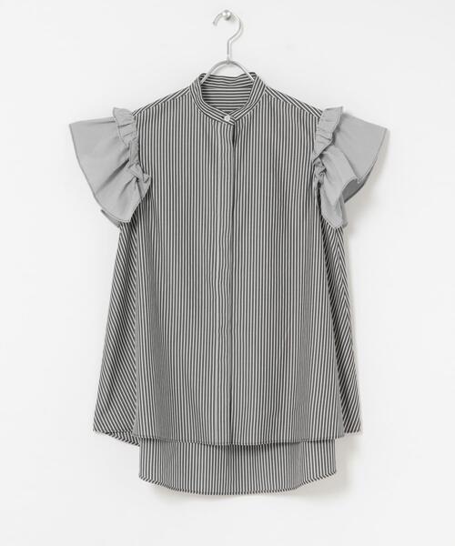 ITEMS URBANRESEARCH(アイテムズ アーバンリサーチ)の「ソデフリルノーカラーブラウス(シャツ/ブラウス・レディース・ブルー系その他/ブラック系その他/ブラック・FREE)」の13枚目の写真