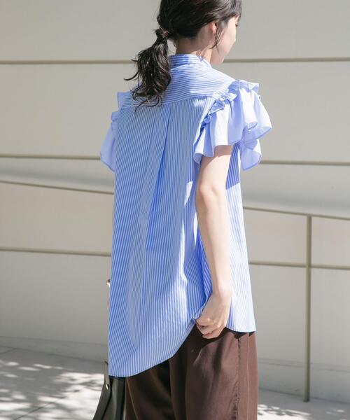 ITEMS URBANRESEARCH（アイテムズ アーバンリサーチ）の「ソデフリルノーカラーブラウス（シャツ/ブラウス・レディース・ブルー系その他/ブラック系その他/ブラック・FREE）」の13枚目の写真