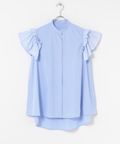 ITEMS URBANRESEARCH（アイテムズ アーバンリサーチ）の「ソデフリルノーカラーブラウス（シャツ/ブラウス・レディース・ブルー系その他/ブラック系その他/ブラック・FREE）」の7枚目の写真