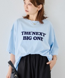 LAVEANGE | フロッキーロゴTシャツ｜綿100%/オーバーサイズ/体型カバー/5分袖(Tシャツ/カットソー)
