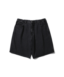 ANGLAN | Denim Baggy Half Pants - Washed Black(デニムパンツ)