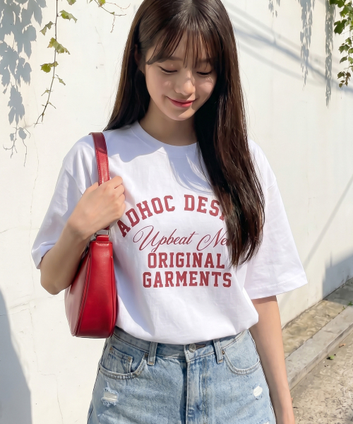 ADHOC(アドホック)の「男女共用レタリングアーチアートワークTシャツ (4 COLOR) (HC6STA4)(Tシャツ/カットソー・メンズ・ライトベージュ/オフホワイト/チャコールグレー/ブラック・90/95/100/105)」の17枚目の写真