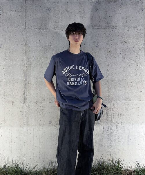 ADHOC(アドホック)の「男女共用レタリングアーチアートワークTシャツ (4 COLOR) (HC6STA4)(Tシャツ/カットソー・メンズ・ライトベージュ/オフホワイト/チャコールグレー/ブラック・90/95/100/105)」の18枚目の写真