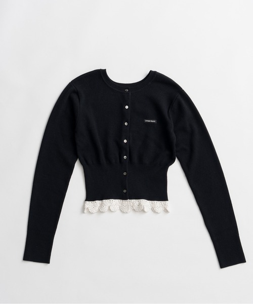 PRANK PROJECT（プランクプロジェクト）の「【2026Autumn Pre-Order】クロシェレースニットカーディガン / Crochet Lace Knit Cardigan（カーディガン/ボレロ・レディース・ブラック/チャコールグレー/マルチ・FREE）」の7枚目の写真