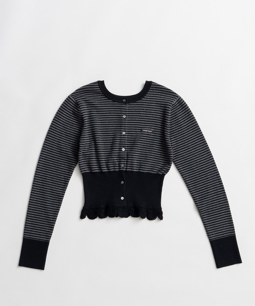 PRANK PROJECT（プランクプロジェクト）の「【2026Autumn Pre-Order】クロシェレースニットカーディガン / Crochet Lace Knit Cardigan（カーディガン/ボレロ・レディース・ブラック/チャコールグレー/マルチ・FREE）」の8枚目の写真