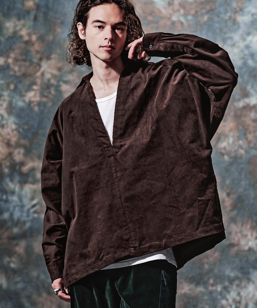 Jih Nunc(ジーヌンク)の「ms6592-コーデュロイディープスキッパーシャツ(JIH-R1233)(シャツ/ブラウス・メンズ・ブラウン/ブラック/チャコール・L/M/S)」の3枚目の写真