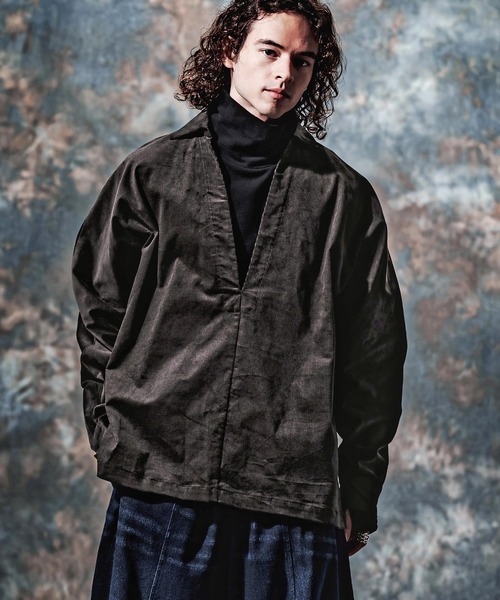 Jih Nunc(ジーヌンク)の「ms6592-コーデュロイディープスキッパーシャツ(JIH-R1233)(シャツ/ブラウス・メンズ・ブラウン/ブラック/チャコール・L/M/S)」の2枚目の写真