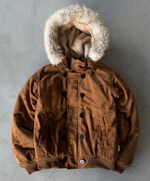 WISH FOR EVER（ウィッシュフォーエバー）の「3WAY FAUX SUEDE FUR HOOD BLOUSON/3ウェイフェイクスエードファーフードブルゾン（その他アウター）」