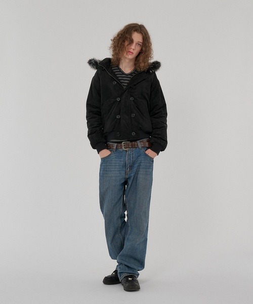 WISH FOR EVER(ウィッシュフォーエバー)の「3WAY FAUX SUEDE FUR HOOD BLOUSON/3ウェイフェイクスエードファーフードブルゾン(その他アウター・メンズ・ブラウン/ブラック/グレー/キャメル・LARGE/MEDIUM/X-SMALL/SMALL)」の13枚目の写真