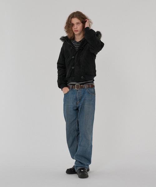 WISH FOR EVER(ウィッシュフォーエバー)の「3WAY FAUX SUEDE FUR HOOD BLOUSON/3ウェイフェイクスエードファーフードブルゾン(その他アウター・メンズ・ブラウン/ブラック/グレー/キャメル・LARGE/MEDIUM/X-SMALL/SMALL)」の14枚目の写真