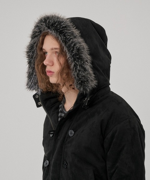 WISH FOR EVER(ウィッシュフォーエバー)の「3WAY FAUX SUEDE FUR HOOD BLOUSON/3ウェイフェイクスエードファーフードブルゾン(その他アウター・メンズ・ブラウン/ブラック/グレー/キャメル・LARGE/MEDIUM/X-SMALL/SMALL)」の21枚目の写真