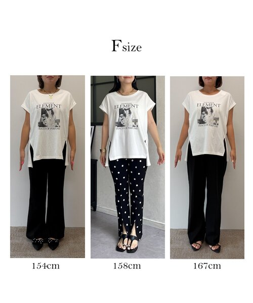 prose verse(プロズヴェール)の「サイドスリットオーバーサイズフォトTシャツ(Tシャツ/カットソー・レディース・オフホワイト/ブラウン/ブラック・FREE)」の4枚目の写真