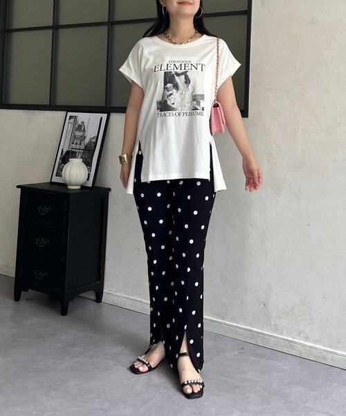 prose verse(プロズヴェール)の「サイドスリットオーバーサイズフォトTシャツ(Tシャツ/カットソー・レディース・オフホワイト/ブラウン/ブラック・FREE)」の9枚目の写真