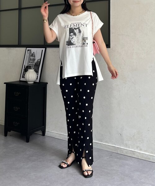 prose verse(プロズヴェール)の「サイドスリットオーバーサイズフォトTシャツ(Tシャツ/カットソー・レディース・オフホワイト/ブラウン/ブラック・FREE)」の10枚目の写真