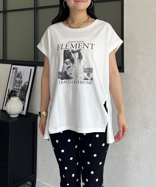 prose verse(プロズヴェール)の「サイドスリットオーバーサイズフォトTシャツ(Tシャツ/カットソー・レディース・オフホワイト/ブラウン/ブラック・FREE)」の14枚目の写真