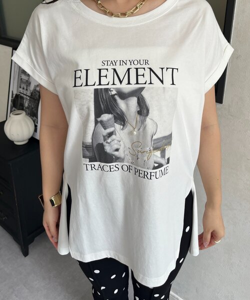prose verse(プロズヴェール)の「サイドスリットオーバーサイズフォトTシャツ(Tシャツ/カットソー・レディース・オフホワイト/ブラウン/ブラック・FREE)」の19枚目の写真