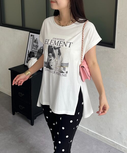 prose verse(プロズヴェール)の「サイドスリットオーバーサイズフォトTシャツ(Tシャツ/カットソー・レディース・オフホワイト/ブラウン/ブラック・FREE)」の20枚目の写真