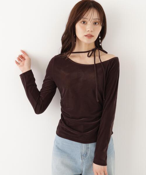 PROPORTION BODY DRESSING(プロポーションボディドレッシング)の「<a>リボンシアーベロアカットソー / 1216260900(Tシャツ/カットソー・レディース・ホワイト系その他/ブラウン・FREE)」の2枚目の写真