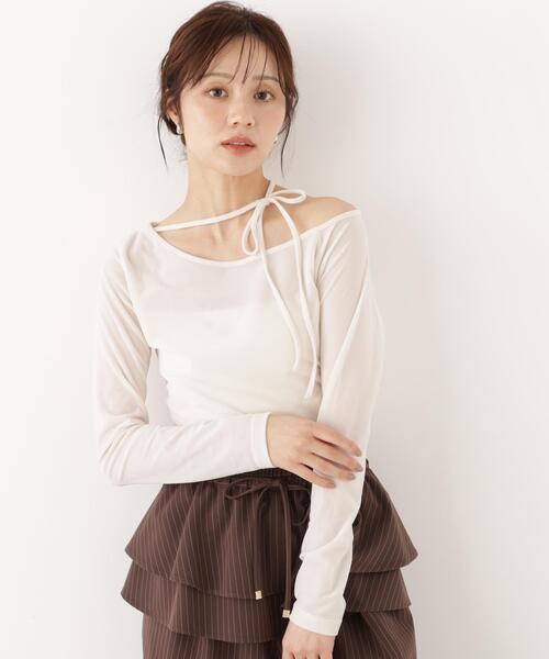 PROPORTION BODY DRESSING(プロポーションボディドレッシング)の「<a>リボンシアーベロアカットソー / 1216260900(Tシャツ/カットソー・レディース・ホワイト系その他/ブラウン・FREE)」の22枚目の写真