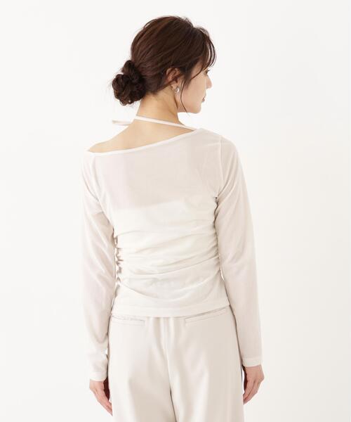 PROPORTION BODY DRESSING(プロポーションボディドレッシング)の「<a>リボンシアーベロアカットソー / 1216260900(Tシャツ/カットソー・レディース・ホワイト系その他/ブラウン・FREE)」の3枚目の写真