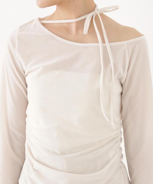 PROPORTION BODY DRESSING(プロポーションボディドレッシング)の「<a>リボンシアーベロアカットソー / 1216260900(Tシャツ/カットソー・レディース・ホワイト系その他/ブラウン・FREE)」の4枚目の写真