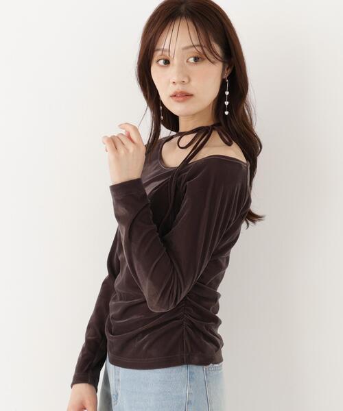 PROPORTION BODY DRESSING(プロポーションボディドレッシング)の「<a>リボンシアーベロアカットソー / 1216260900(Tシャツ/カットソー・レディース・ホワイト系その他/ブラウン・FREE)」の10枚目の写真