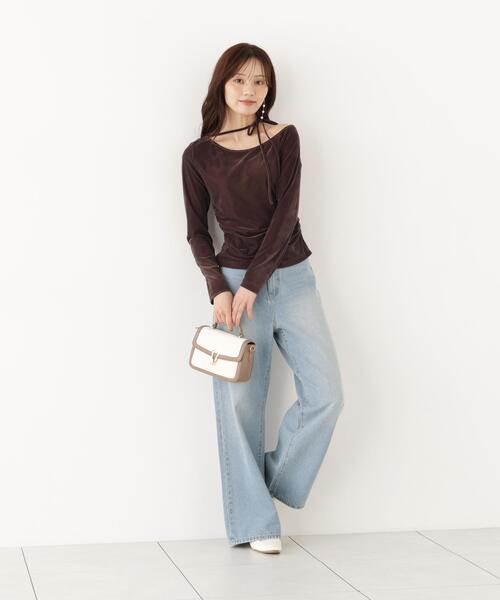 PROPORTION BODY DRESSING(プロポーションボディドレッシング)の「<a>リボンシアーベロアカットソー / 1216260900(Tシャツ/カットソー・レディース・ホワイト系その他/ブラウン・FREE)」の12枚目の写真