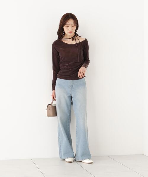 PROPORTION BODY DRESSING(プロポーションボディドレッシング)の「<a>リボンシアーベロアカットソー / 1216260900(Tシャツ/カットソー・レディース・ホワイト系その他/ブラウン・FREE)」の13枚目の写真