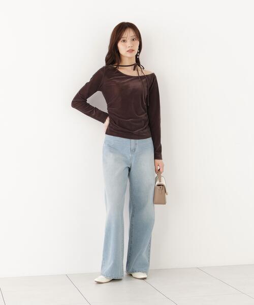 PROPORTION BODY DRESSING(プロポーションボディドレッシング)の「<a>リボンシアーベロアカットソー / 1216260900(Tシャツ/カットソー・レディース・ホワイト系その他/ブラウン・FREE)」の14枚目の写真