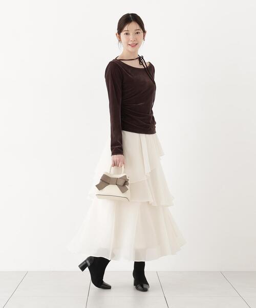 PROPORTION BODY DRESSING(プロポーションボディドレッシング)の「<a>リボンシアーベロアカットソー / 1216260900(Tシャツ/カットソー・レディース・ホワイト系その他/ブラウン・FREE)」の19枚目の写真
