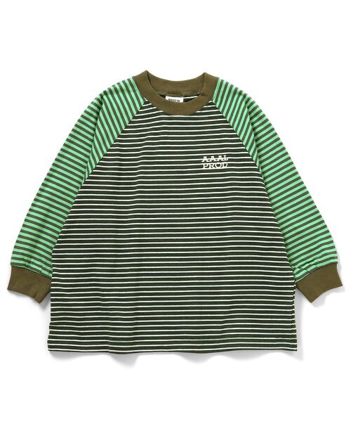 BREEZE(ブリーズ)の「【AAAL PROD】ボーダーTシャツ(Tシャツ/カットソー・キッズ・ベージュ/ピンク/グリーン/ブルー・110/120/130/150/140/100/90/160)」の3枚目の写真