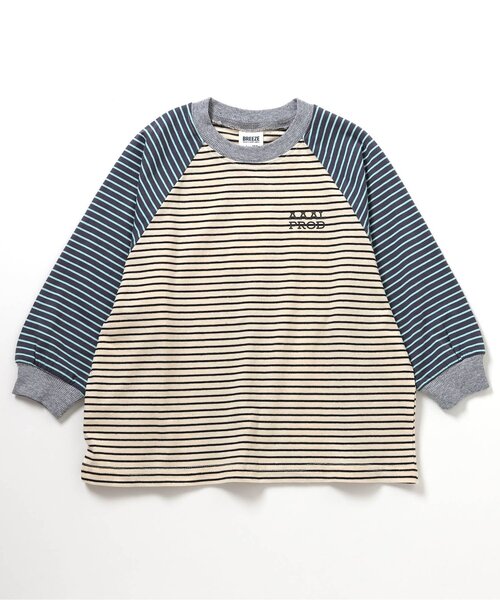 BREEZE(ブリーズ)の「【AAAL PROD】ボーダーTシャツ(Tシャツ/カットソー・キッズ・ベージュ/ピンク/グリーン/ブルー・110/120/130/150/140/100/90/160)」の5枚目の写真