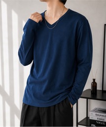 【Bls】 【ZM】【Bling Leads】シンプルV/N ロンTEE(BL)
