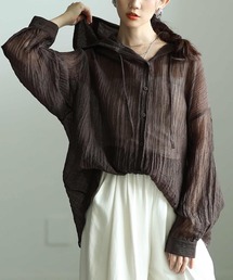 ワッシャー加工フーディーシャツ