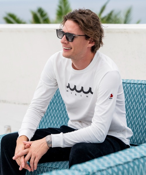 muta marine(ムータ・マリン)の「muta MARINE/ムータ マリン/別注Wave Marine LS TEE(Tシャツ/カットソー・メンズ・ブラック/ホワイト・LARGE/X-LARGE/MEDIUM)」の2枚目の写真