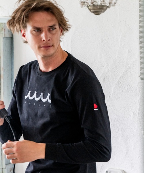 muta marine(ムータ・マリン)の「muta MARINE/ムータ マリン/別注Wave Marine LS TEE(Tシャツ/カットソー・メンズ・ブラック/ホワイト・LARGE/X-LARGE/MEDIUM)」の6枚目の写真