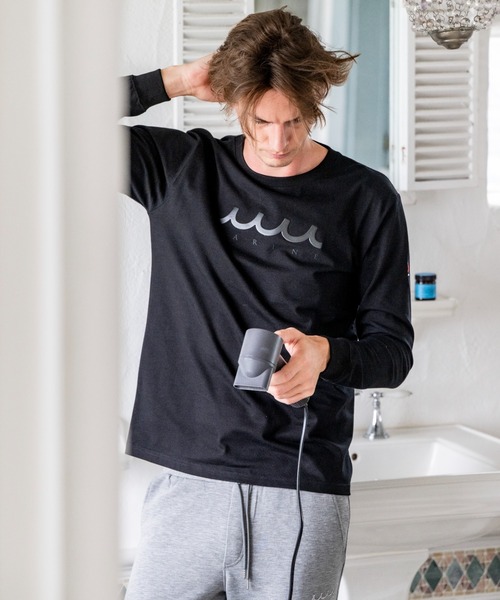 muta marine(ムータ・マリン)の「muta MARINE/ムータ マリン/別注Wave Marine LS TEE(Tシャツ/カットソー・メンズ・ブラック/ホワイト・LARGE/X-LARGE/MEDIUM)」の4枚目の写真
