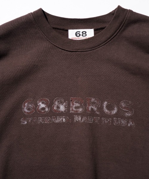 68&brothers(シックスティエイトアンドブラザーズ)の「68&BROTHERS / VINTAGE LOGO CREWNECK SWEAT(スウェット・メンズ・キャメル/ダークブラウン/ブラック・X-LARGE/LARGE/MEDIUM)」の21枚目の写真