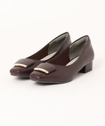 ALETTA-ｱﾚｯﾀ- 究極のプレーンパンプス - スクエアトゥ3.0cm - ゴールドモチーフ デザインver