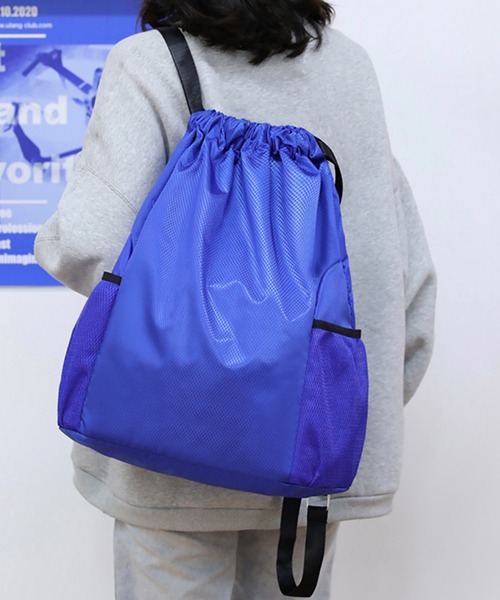Mignonjour(ミニョンジュール)の「FReePLACe/大容量 シンプル ナップサック X12912(バックパック/リュック・レディース・ブラック/グレー・FREE)」の3枚目の写真