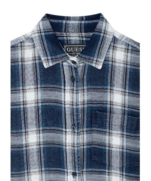 Guess（ゲス）の「【ヒョンジン 着用】 UNISEX Woven LS Shirt シャツ（シャツ/ブラウス・メンズ・ブルー/グレー・LARGE/X-LARGE/MEDIUM/ONE SIZE）」の4枚目の写真