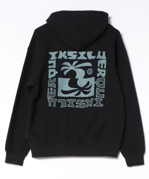 Quiksilver（クイックシルバー）の「QUIKSILVER/クイックシルバー ジップアップ パーカー フーディー ロゴ バックプリント 軽量 速乾 QZP264007（パーカー・メンズ・ブラック/ヘザーグレー・L/M）」の3枚目の写真