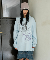 DREAMING GIRL ビッグビッグ フード付き長袖Tシャツ ライトブルー(NG2GFUT560A)