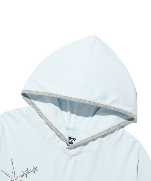 NICE GHOST CLUB（ナイスゴーストクラブ）の「DREAMING GIRL ビッグビッグ フード付き長袖Tシャツ ライトブルー(NG2GFUT560A)（パーカー・レディース・ライトブルー・MEDIUM/SMALL）」の4枚目の写真